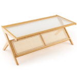 Z Shaped Bamboo Coffee Table with Tempered Glass Top 11 Z Shaped Bamboo Coffee Table with Tempered Glass Top