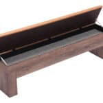 Brown Faux Leather Storage Bench with Hidden Compartment (Set of 2)