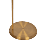 Brass Metal Offset Floor Lamp with Drum Linen Shade