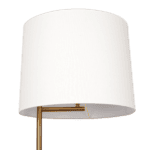Brass Metal Offset Floor Lamp with Drum Linen Shade