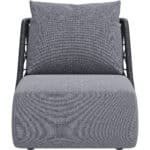 Gray Outdoor Accent Chair with Aluminum Frame and Olefin Cushions