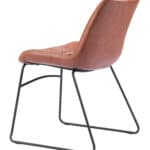 Vintage Brown Faux Leather Dining Chair with Steel Frame (Set of 2) 14 Vintage Brown Faux Leather Dining Chair with Steel Frame (Set of 2)