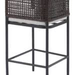 Gray Tropical Barstool with Armrests and Weather-Resistant Frame