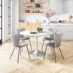 Light Gray Stackable Dining Chair with Powder Coated Steel Frame (Set of 2) 10 Light Gray Stackable Dining Chair with Powder Coated Steel Frame (Set of 2)