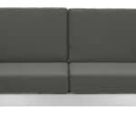 Modern Outdoor Gray Sofa with Aluminum Frame and Cushions