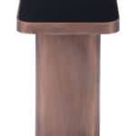 Black & Antique Bronze Steel Frame Side Table with Glass Top 9 Black & Antique Bronze Steel Frame Side Table with Glass Top