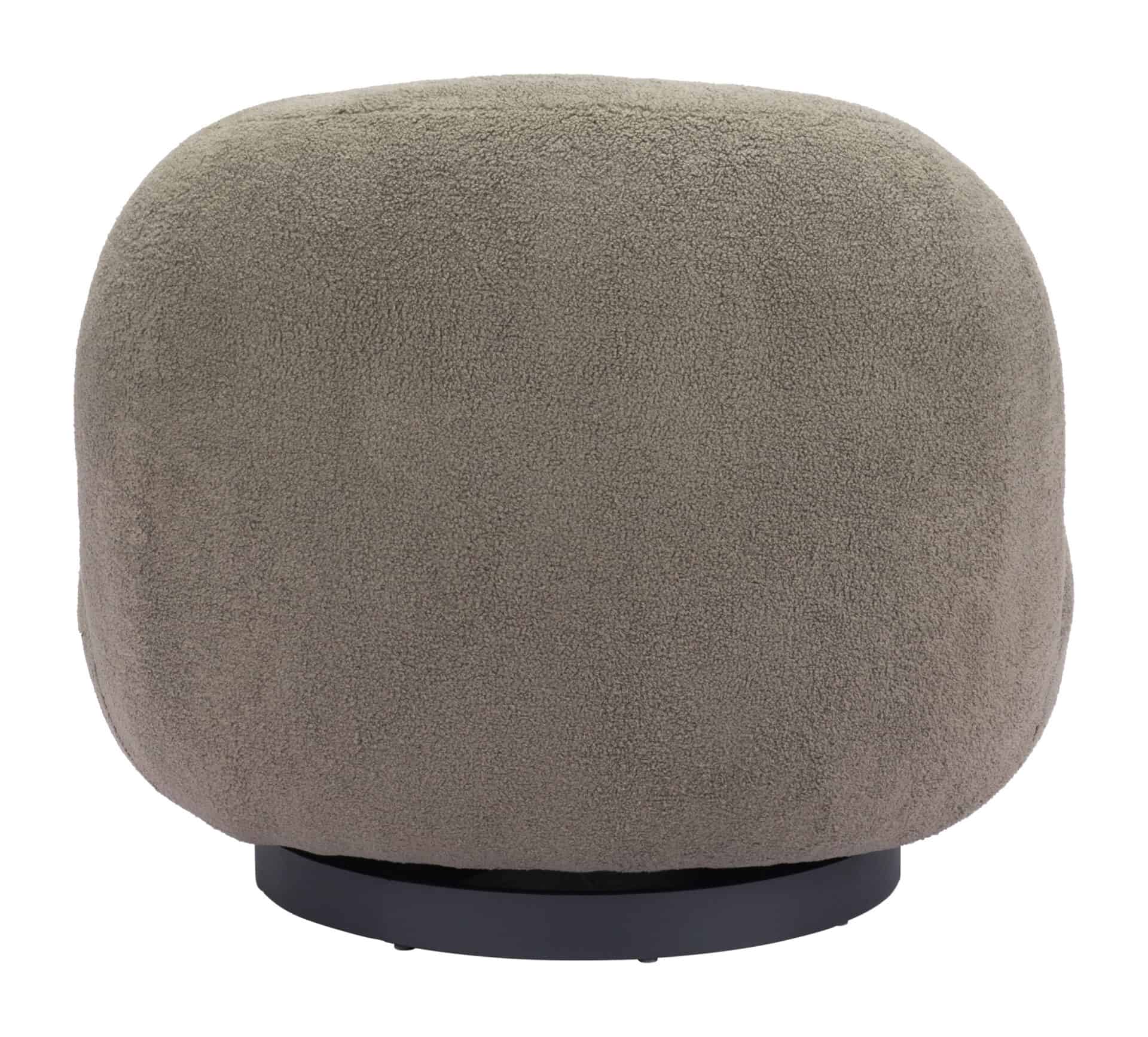 Olive Green Shearling Style Accent Chair with Powder Coated Steel Legs 6 Olive Green Shearling Style Accent Chair with Powder Coated Steel Legs - Image 6