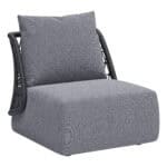 Gray Outdoor Accent Chair with Aluminum Frame and Olefin Cushions